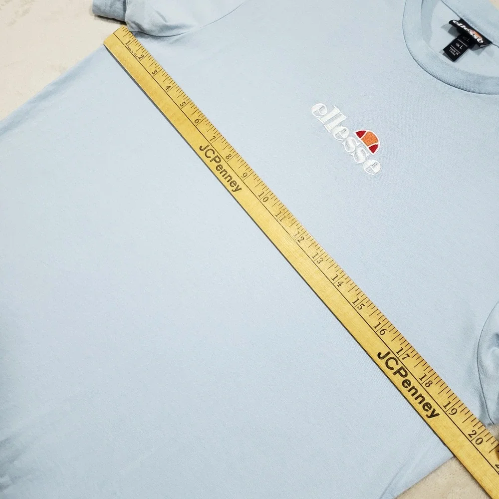 Ellesse T-Shirt‎ Womens Large Light Blue Embroidered Logo Cotton SAS11351 Casual
